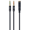 CABLE ADAPTADOR GEMBIRD HEMBRA 4PINES 35MM A 2 STEREO 35MM NEGRO CMETALIC