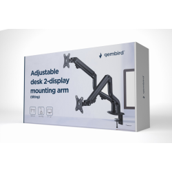 SOPORTE ESCRITORIO AJUST GEMBIRD CON BRAZO PARA 2 PANTALLAS 17 32 HASTA 8 KG