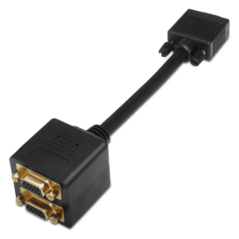 CABLE AISENS BIFURCADOR SVGA3C9 HDB15 M 2XHDB15 H ORO 20 CM