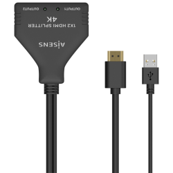 DUPLICADOR AISENS HDMI 4K30HZ 1X2 CON ALIMENTACION USB 30CM