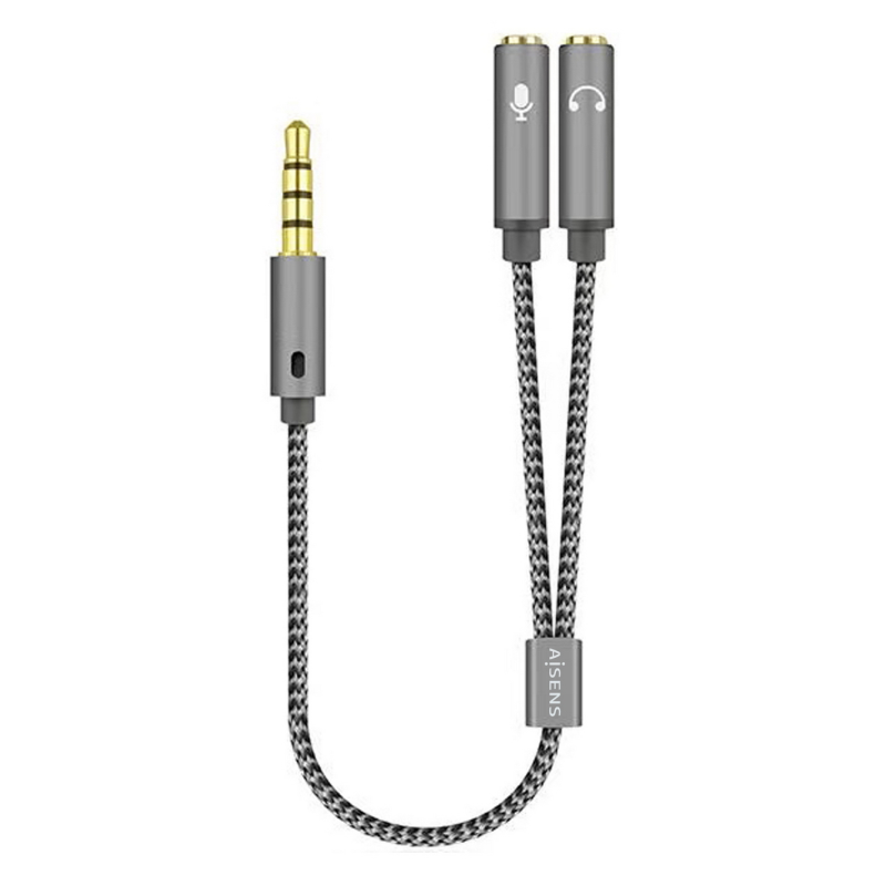 CABLE ADAPTADOR AISENS AUDIO JACK 35 4P M 2XJACK 35 3P H 25CM