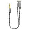 CABLE ADAPTADOR AISENS AUDIO JACK 35 4P M 2XJACK 35 3P H 25CM