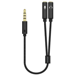 CABLE ADAPTADOR AISENS AUDIO JACK 35 4P M 2XJACK 35 3P H 25CM
