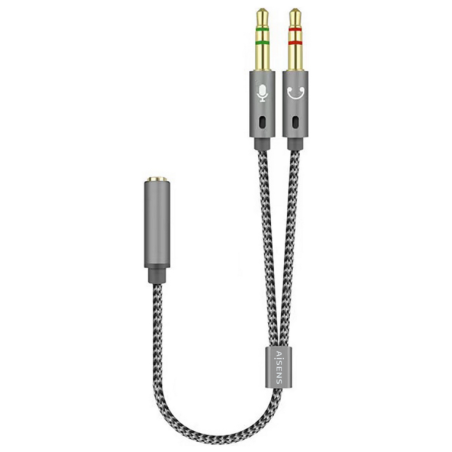 CABLE ADAPTADOR AISENS AUDIO JACK 35 4P H 2XJACK 35 3P M 25CM