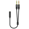 CABLE ADAPTADOR AISENS AUDIO JACK 35 4P H 2XJACK 35 3P M 25CM