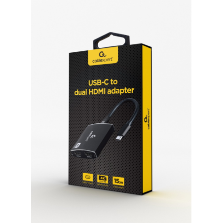 ADAPTADOR USB C A DOBLE HDMI 4K 60HZ NEGRO