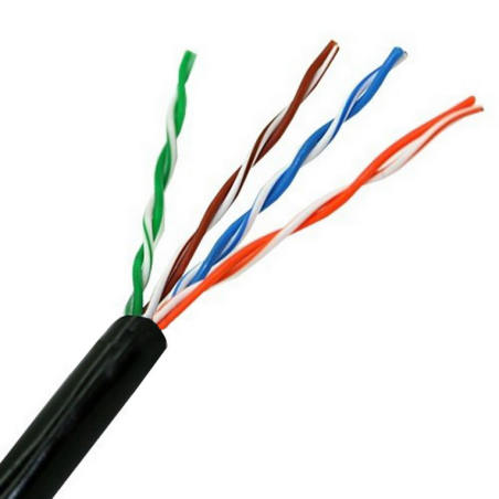 BOBINA CABLE RED AISENS EXTERIOR IMPERMEABLE RJ45 CAT5E UTP 305M RIGIDO