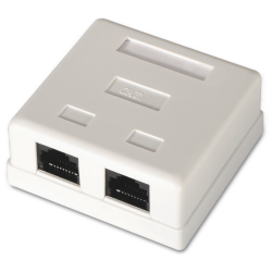 ROSETA DE SUPERFICIE AISENS RJ45 CAT6 UTP 2 TOMAS BLANCO