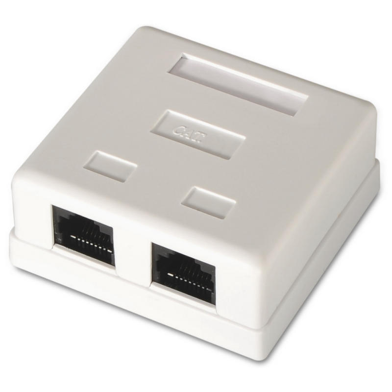 ROSETA DE SUPERFICIE AISENS RJ45 CAT6 UTP 2 TOMAS BLANCO