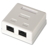 ROSETA DE SUPERFICIE AISENS RJ45 CAT6 UTP 2 TOMAS BLANCO