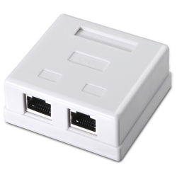 ROSETA DE SUPERFICIE AISENS RJ45 CAT6 FTP 2 TOMAS BLANCO