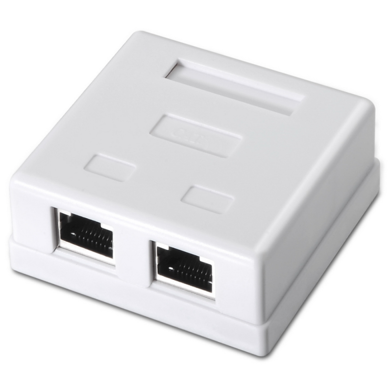 ROSETA DE SUPERFICIE AISENS RJ45 CAT6 FTP 2 TOMAS BLANCO