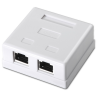 ROSETA DE SUPERFICIE AISENS RJ45 CAT6 FTP 2 TOMAS BLANCO