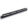 PANEL PARCHEO AISENS 24 PUERTOS RJ45 CAT5E UTP 19 1U DUAL IDC NEGRO