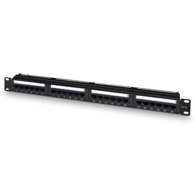 PANEL PARCHEO AISENS 24 PUERTOS RJ45 CAT6 UTP 1U DUAL IDC GESTION CABLES