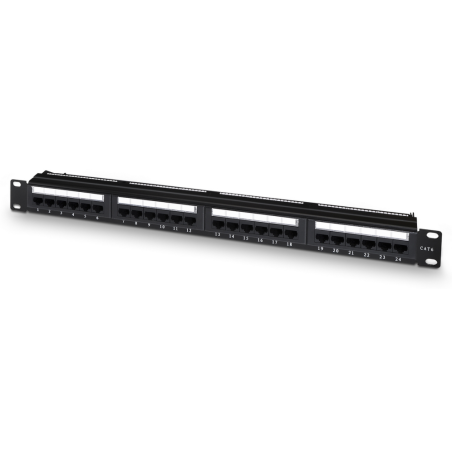 PANEL PARCHEO AISENS 24 PUERTOS RJ45 CAT6 UTP 1U DUAL IDC GESTION CABLES
