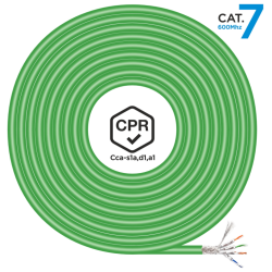 BOBINA CABLE RED AISENS RJ45 LSZH CPR CCA CAT7 SFTP AWG23 500M VERDE