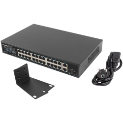 SWITCH LANBERG 24 PTOS 1GB POE 2X SFP 2X GBIT ETHERNET 250W RACK 19