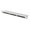 PATCH PANEL LANBERG 24 PUERTOS 1U 19 CAT6 UTP CON ORGANIZADOR CABLES GRIS
