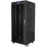 ARMARIO LANBERG 19 27U 600X600 FLAT PACK NEGRO PUERTA CRISTAL CON LCD V2