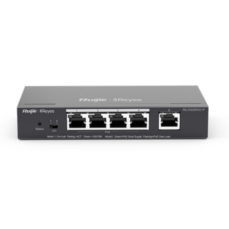 SWITCH RUIJIE REYEE RG ES205GC P GIGALAN 5p CLOUD POE