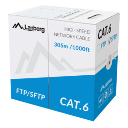 BOBINA CABLE RED LANBERG SFTP RJ45 CAT6 SOLIDO CU AWG24 CPR 305M GRIS FLUKE