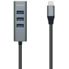 HUB AISENS USB 31 USB C USB C M 4XTIPO A H GRIS 10CM