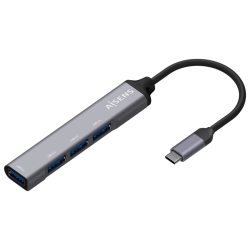 HUB AISENS USB 31 USB C USB C M 4XTIPO A H GRIS 10CM