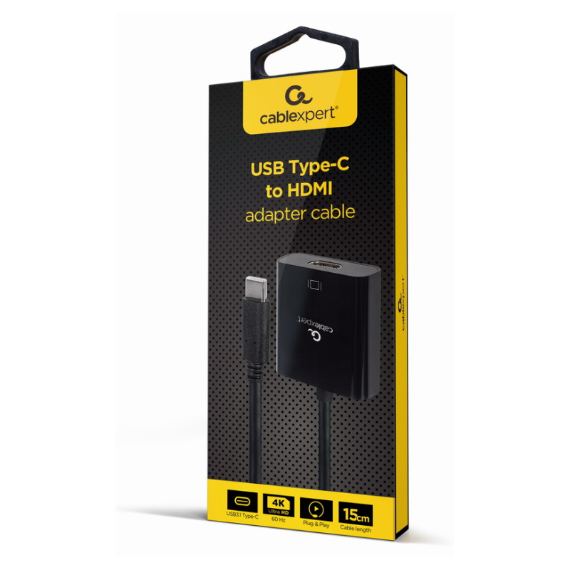 CABLE ADAPTADOR USB TIPO C A HDMI 4K 60HZ 15 CM NEGRO