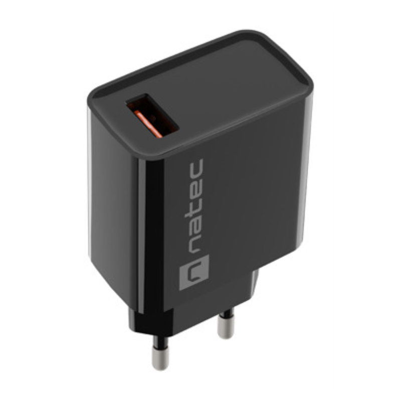 CARGADOR NATEC RIBERA 18W 1XUSB A QC30 NEGRO