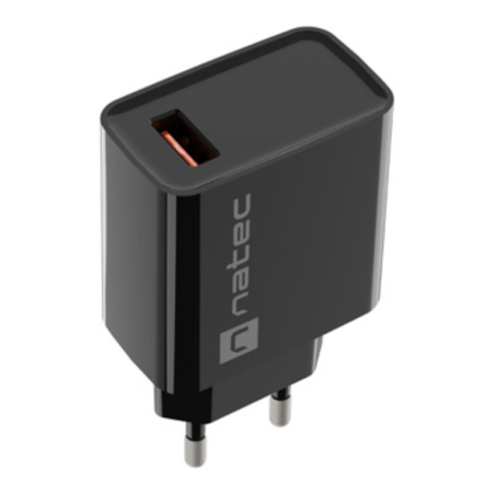 CARGADOR NATEC RIBERA 18W 1XUSB A QC30 NEGRO