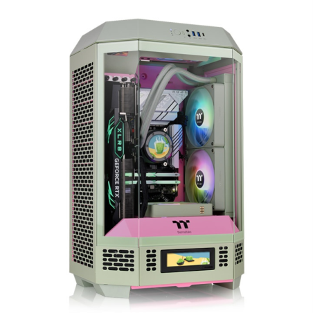 CAJA THERMALTAKE THE TOWER T300 M ATX 2XUSB 30 SIN FUENTE VERDE MATCHA