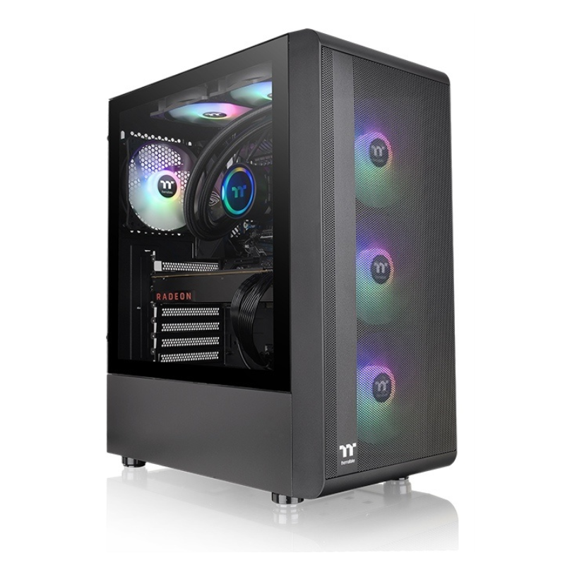 CAJA THERMALTAKE S200 TG ATX 2XUSB 30 ARGB SIN FUENTE NEGRO