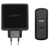 CARGADOR 57W AISENS 1xUSB C PD30 45W 1xUSB A 5V 24A 12W NEGRO