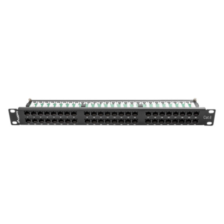 PATCH PANEL LANBERG 48 PUERTOS 1U 19 CAT6 NEGRO