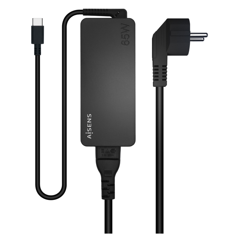 CARGADOR AISENS 65W PD30 1XUSB C 18M NEGRO