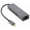ADAPTADOR DE RED GEMBIRD USB C GIGABIT CON CONCENTRADOR USB 31 DE 3 PUERTOS