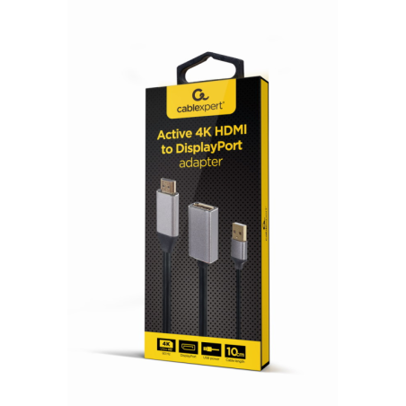ADAPTADOR GEMBIRD ACTIVO 4K HDMI MACHO A DISPLAYPORT HEMBRA NEGRO