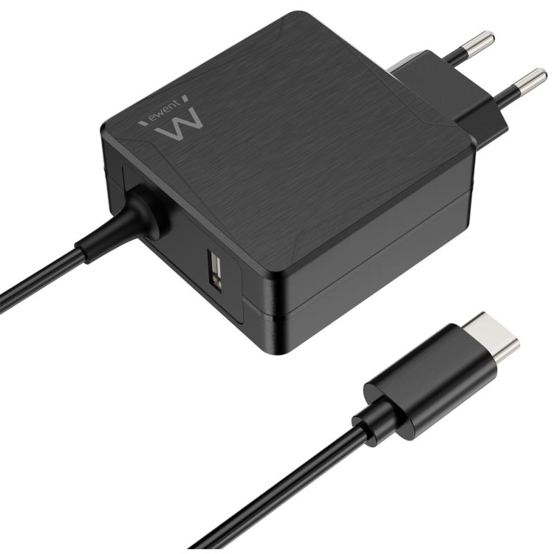 CARGADOR PORTATIL EWENT USB C 65W PUERTO ADICIONAL USB A