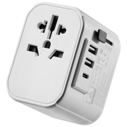ADAPTADOR DE VIAJE EWENT 2 PUERTOS USB Y TIPO C USA UK AUS CHINA