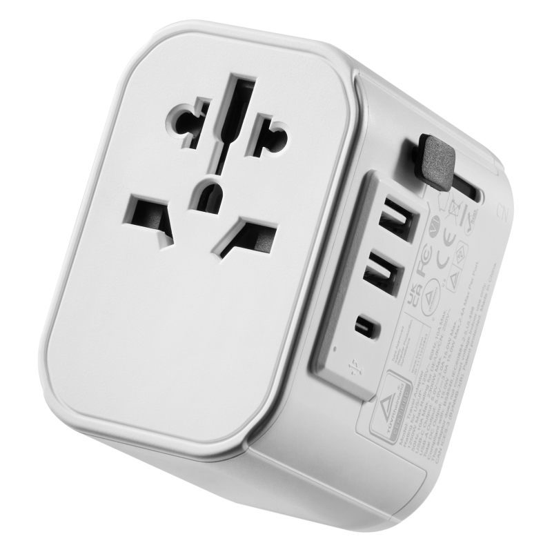 ADAPTADOR DE VIAJE EWENT 2 PUERTOS USB Y TIPO C USA UK AUS CHINA