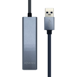 HUB AISENS USB 30 A ETHERNET GIGABIT HUB 3XUSB30 GRIS 15CM