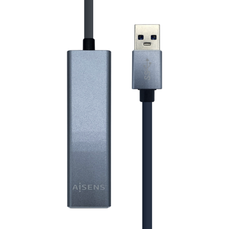 HUB AISENS USB 30 A ETHERNET GIGABIT HUB 3XUSB30 GRIS 15CM