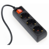REGLETA SAI GEMBIRD 3 SCHUKO INTER CON FUSIBLE 10 A ENC C14 CABLE 0 6 M NEGRO