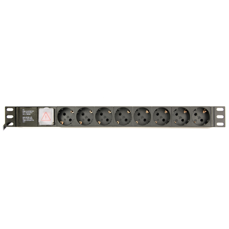 UNI DISTRIBUCION ENERGIA PDU GEMBIRD 8 SCHUKO 1U 10A ENCHU C14 CABLE DE 3 M