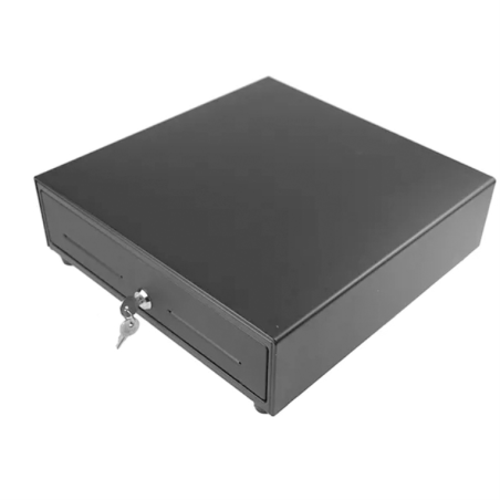 CAJON PORTAMONEDAS MUSTEK 410X415 MM 5 BILL 8 MON APERTURA MANUAL NEGRO