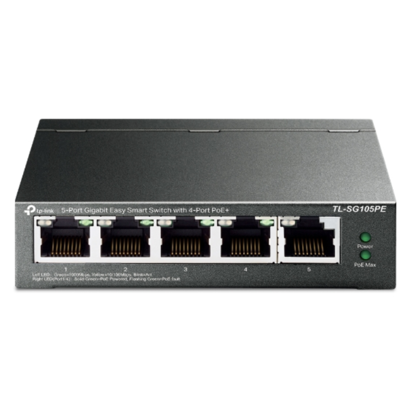 SWITCH TP LINK 5 PORT GIGABIT EASY SMART 4 PORT POE