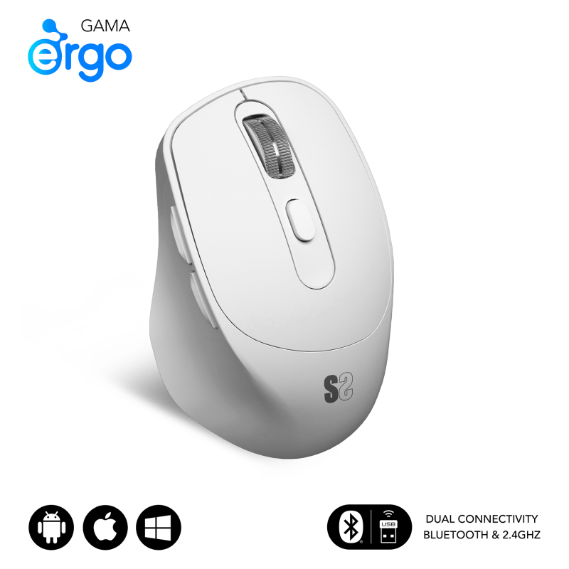 RATON SUBBLIM ERGO DUAL BLANCO RECARGABLE