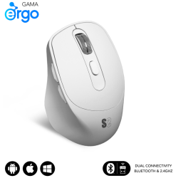 RATON SUBBLIM ERGO DUAL BLANCO BLUETOOTH BATERIA RECARGABLE