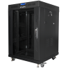 ARMARIO LANBERG RACK 19 15U 600X600 FLAT PACK NEGRO PUERTA CRISTAL CON LCD